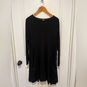 ASOS Black Long Sleeve Dress With Front Pockets. Loose fitting.